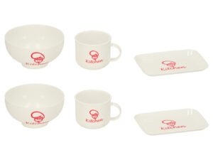 1. Tacâmuri pentru copii cu model de bucătărie, set veselă jucărie pentru joacă creativă.