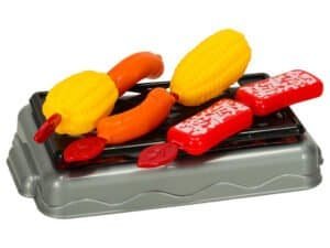 1. Jucării de gătit pentru copii, set de grătar cu alimente și accesorii colorate.