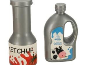 1. Jucării din plastic pentru copii, sticluțe de ketchup și lapte, decoruri pentru cameră copil.