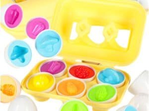 puzzle educațional sorter meci forme ouă montessori fructe legume 6pcs