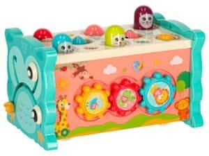 Jucarie educativă pentru copii, cutie cu animale și activități interactive, perfectă pentru joacă și dezvoltare.