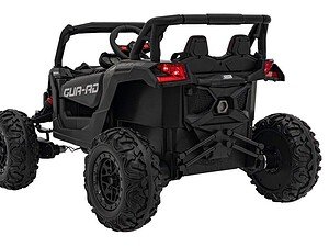 Mașină electrică pentru copii, off-road, robustă, cu roți mari și tracțiune bună.