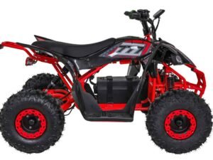 Motocicleta electrică pentru copii, jucarie outdoor cu design sportiv și roți off-road.