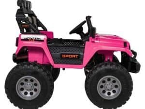 Mașinuță electrică pentru copii, model sport roz, jucărie ideală pentru distracție.