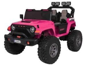 Mașină electrică pentru copii roz, jucărie de exterior pentru distracție și aventură.