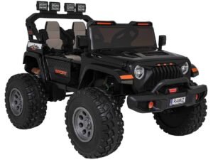 Mașină electrică sport pentru copii, design robust și jante mari pentru aventuri în aer liber.