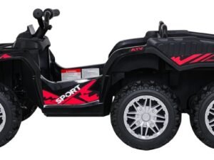 1. Mașină electrică pentru copii, SUV 6x6, design sport negru și roșu pentru joacă în siguranță.