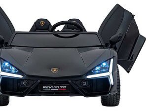 Masină electrică pentru copii, design sportiv și lumini LED, ideal pentru joaca și distracție.