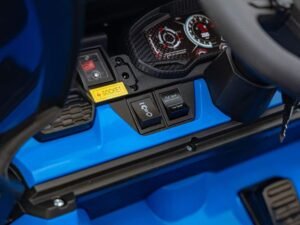 Joystick pentru mașinuțe electrice copii, butoane de control și motorizare.