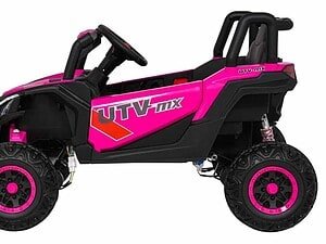 Minicrossover electric pentru copii, culoare roz și negru, jucarii pentru exterior.