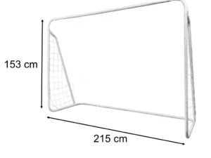 Jucărie de fotbal pentru copii, poartă din metal și plasă, dimensiuni 215x153 cm, ideal pentru joacă în aer liber.