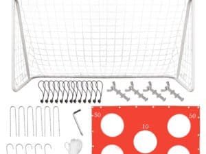 1. Teren de fotbal mini pentru copii cu poartă și accesorii, perfect pentru joacă și antrenament.