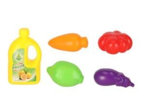 Jucării fructe și legume din plastic pentru joacă și educație.