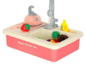 Jucarie de bucatarie pentru copii, chiuveta si accesorii, set de joaca pentru roluri, ideala pentru dezvoltarea imaginatiei.