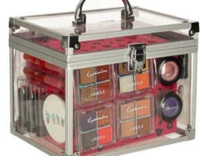 1. Cutie de depozitare pentru accesorii de machiaj și beauty, transparentă și practică.