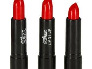 1. Ruj roșu în stil clip, cosmetică pentru machiaj larg, accesoriu de frumusețe elegant.