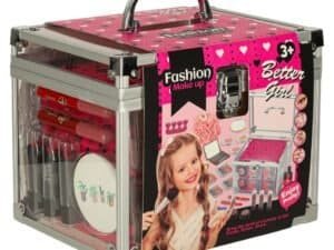 Cutie pentru jucării cu decor roz, perfectă pentru copii 3+ și fane de machiaj.