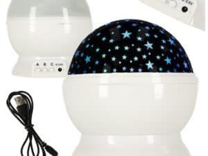 Proiector de stele lumina de noapte 2in1 USB alb