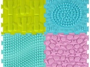 Colorate piese puzzle din cauciuc pentru copii, sigure și durabile, ideale pentru încăperile de joacă ale copiilor.