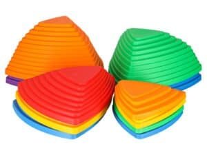 1. Jucării educative din plastic, set de forme colorate pentru copii mici.