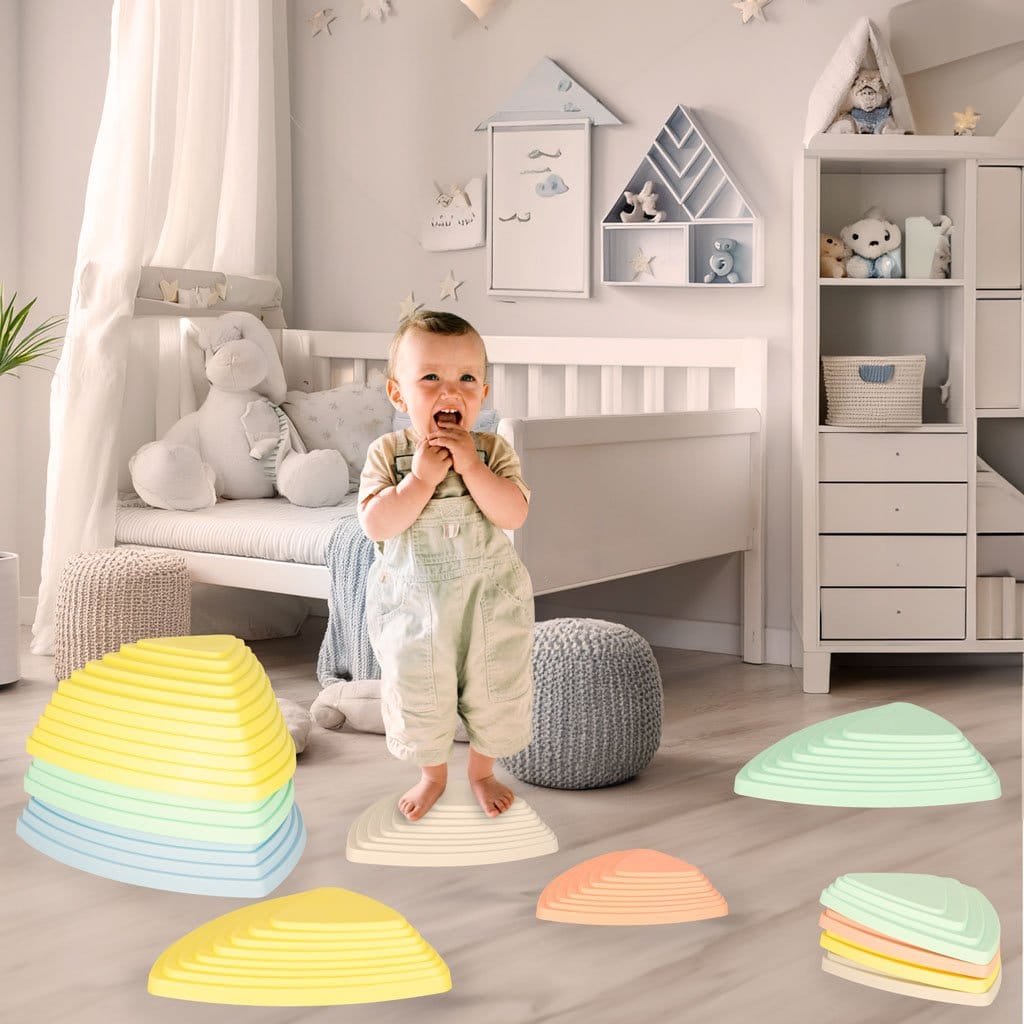 Calea senzorială pietre de râu pentru echilibru podea de formare este lava juca 11 elemente pastel - imagine 11