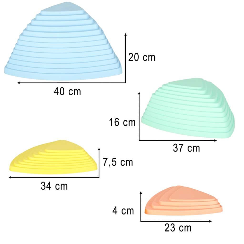 Calea senzorială pietre de râu pentru echilibru podea de formare este lava juca 11 elemente pastel - imagine 12