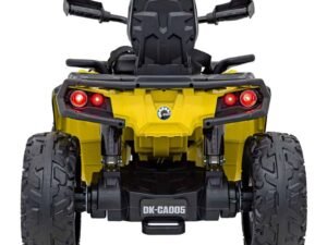 Jucarie electrica pentru copii, ATV portocaliu cu distantier și lumini LED. Ideală pentru distracție în aer liber.