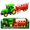 Tractor cu frictiune + remorca animale - - Jucaria contine un tractor