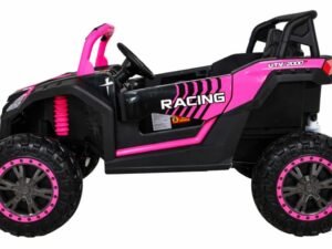 Mașinuță electrică pentru copii, stil off-road, pink și negru, joacă și aventură.
