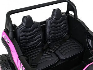 Jucarii pentru copii, masina electrica de jucarie cu scaune din piele neagra.