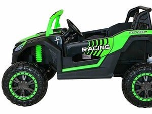 1. Mașină electrică pentru copii, modele de off-road, design sportiv, culoare verde și negru.