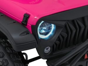 Jucarie pentru copii în formă de mașină, cu faruri luminoase și design atrăgător Roz.