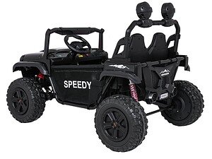 Mașină electrică pentru copii, model off-road, robustă și sigură, perfectă pentru aventuri părinți și copii.