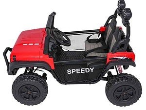 1. Mașină electrică pentru copii, model off-road, roți mari, design sigur și durabil.