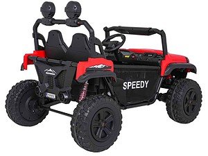 Mașină electrică pentru copii, model SUV off-road, perfect pentru joacă și aventură în curte.