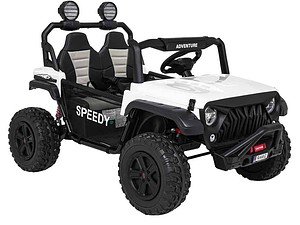 Mazda cu faruri și roți mari, pentru copii, jucarie electrică off-road, design pentru aventură.