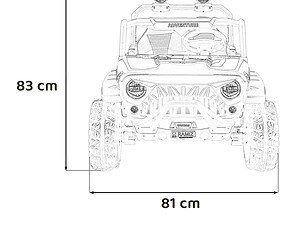 1. Jucărie mașină electrică pentru copii, design off-road, dimensiuni 83x81 cm.