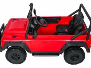 Mașinuță electrică pentru copii, model off-road roșu, jucărie pentru băieți și fete, ideală pentru curte și cadou.