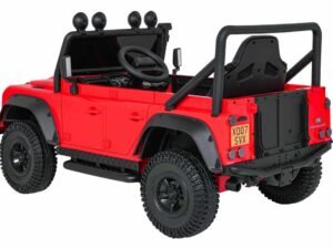 1. Jucarie mașină electrică pentru copii, model Jeep off-road roșu, perfect pentru aventuri.