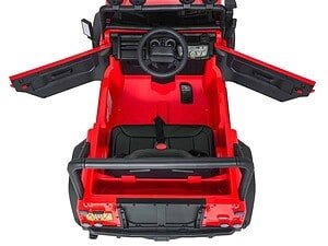 Mașină electrică pentru copii, jucărie realistă, culoare roșie, pentru distracție în aer liber.