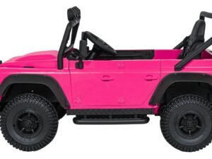 Mașinuță electrică pentru copii, model roz, pentru distracție și joacă în siguranță.