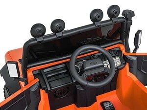 1. Detaliu interioară mașinuță electrică pentru copii, design ergonomic și sigur.