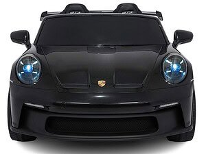 1. Mașină sport Porsche neagră, model modern și elegant, vedere frontală.