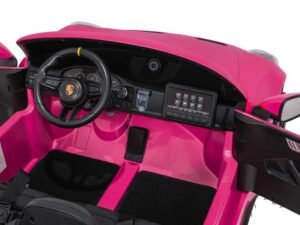 Joystick și mașină de teren electric pentru copii roz, cu funcții și control ușor.