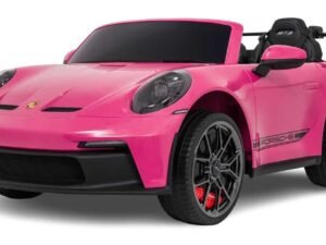 Mașină electrică pentru copii Porsche 911, culoare roz, jucărie auto de calitate pentru cei mici.