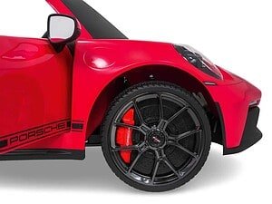 1. Roție roșie sport Porsche, minge de colectie, design elegant, jucărie pentru pasionați.