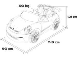 Jucărie mașină electrică pentru copii, design sport, siguranță și distracție garantată.