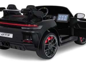 Mașină electrică pentru copii model Porsche GT3, detaliu realist și divertisment pentru cei mici.