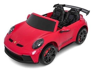 Red Porsche toy car pentru copii, divertisment și jocuri în curte. Ideal pentru micii pasionați de mașini sport.