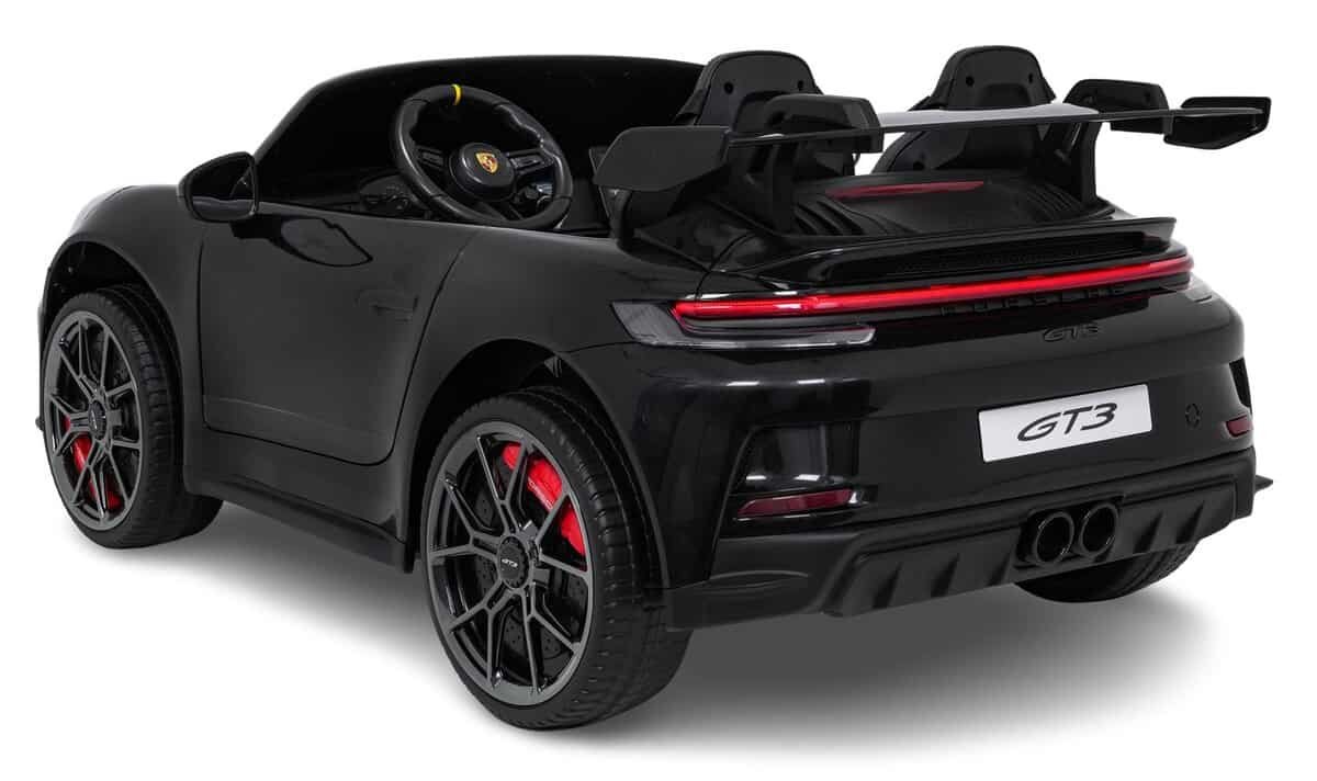 Mașinuță electrică pentru copii Porsche GT3 neagră, mașină de jucărie sport, cadou perfect pentru copii.